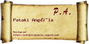 Pataki Angéla névjegykártya